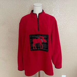 Cold Water Creek Moose Fleece with flannel details size L